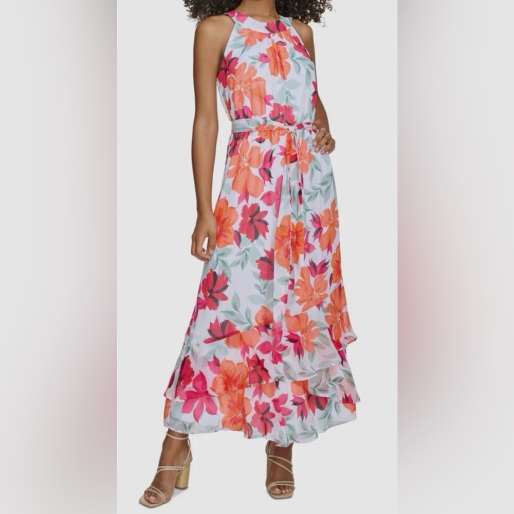 Calvin Klein Vibrant Floral Maxi Dress